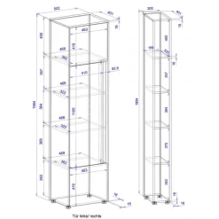 Aktenschrank mit Regal Rascian