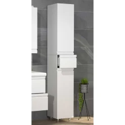 Badezimmer Hochschrank weiß Valtte