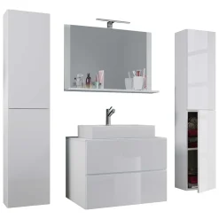 Badezimmermöbelset weiß modern Lorencia
