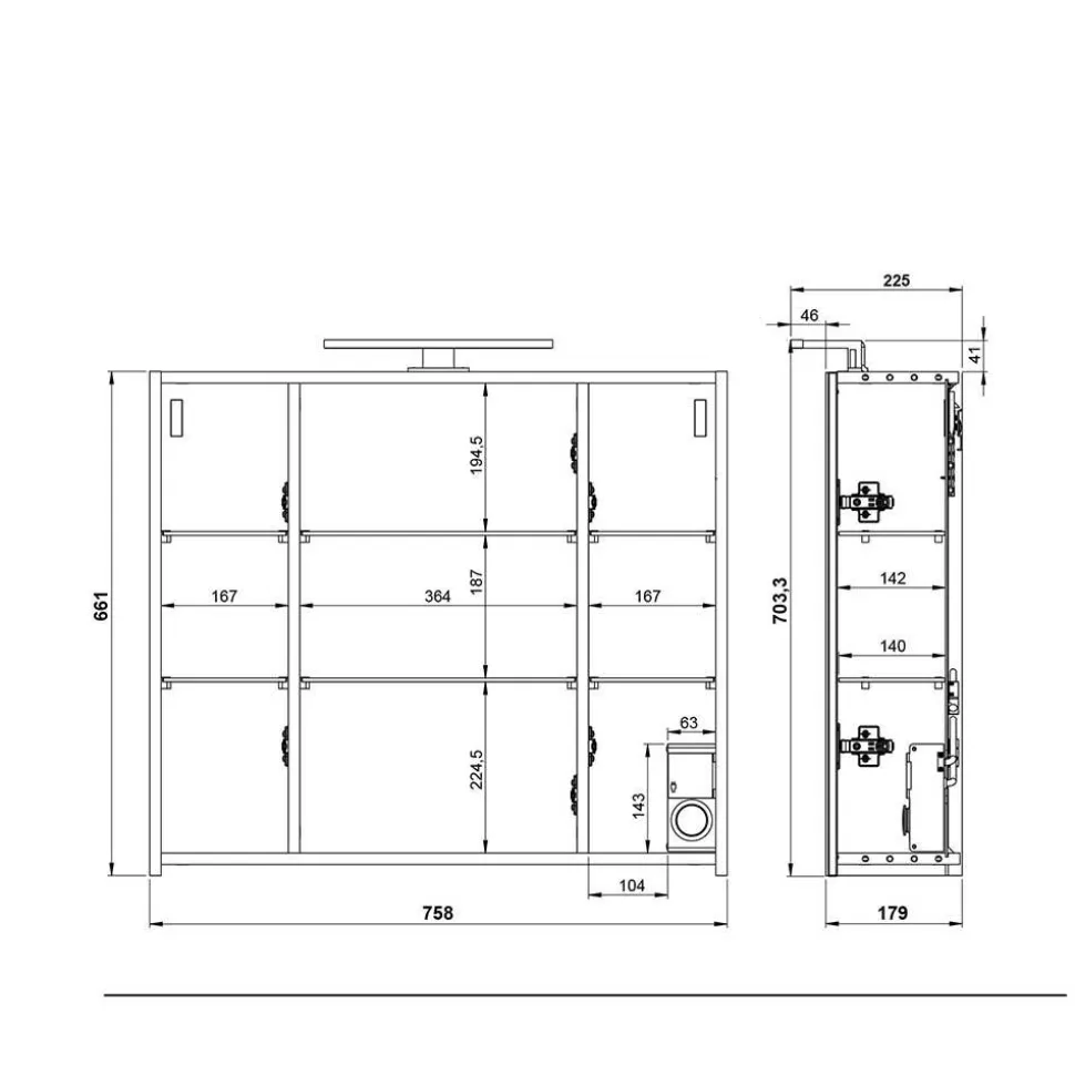 Badschrank mit Spiegel Elise