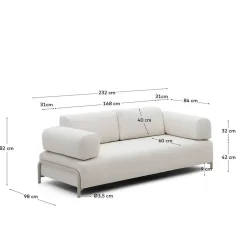 Beige Wohnzimmercouch Vivo