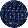 Blauer Shaggy Teppich Vulin