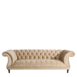 Couch Samtvelours Beige Segin