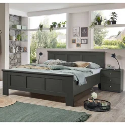 Doppelbett Dunkelgrau Hierro