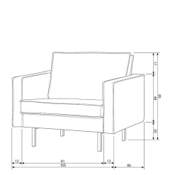 Eckiger Sessel Majero