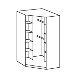 Eckkleiderschrank Letla