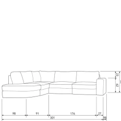Ecksofa Anthrazit Trois