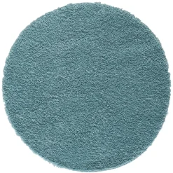 Hellblauer Hochflor Teppich Kairawan