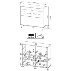 Highboard Vitrine Liazuria