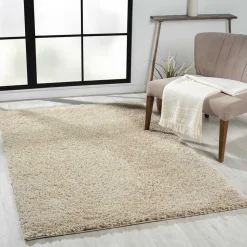 Hochflor Teppich Beige Pisaldo