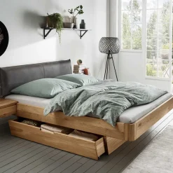 Holzbett mit Polsterkopfteil Pacurian
