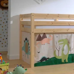 Kinder Hochbett mit Vorhang Sestranco