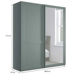 Kleiderschrank Schiebetüren mit Spiegel Forjan