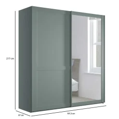 Kleiderschrank Schiebetüren mit Spiegel Forjan