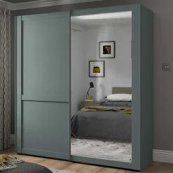 Kleiderschrank Schiebetüren mit Spiegel Forjan