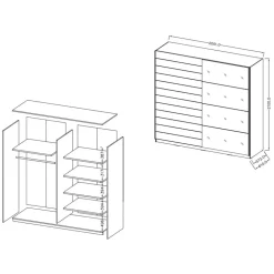 Kleiderschrank Schwebetüren Salassos