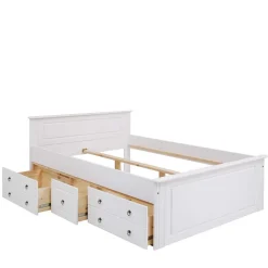 Landhaus Stil Holzbett Sadanos