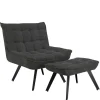 Lounge Sessel mit Hocker Nerella