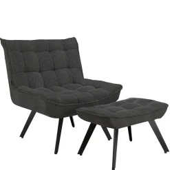 Lounge Sessel mit Hocker Nerella