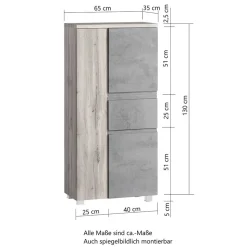 Midischrank mit Schublade Fregato