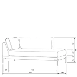 Modul Sofa Chaiselongue Taupe Udjaca