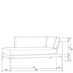 Modulsofa Recamiere Cleveland