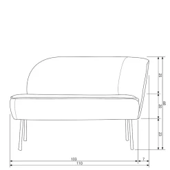 Retro Loungesofa Musena