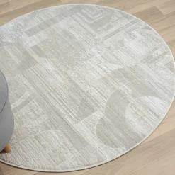 Runder Kurzflor Teppich Calcalero