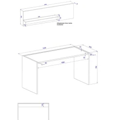 Schreibtisch mit Wandboard Uzniana
