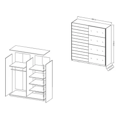 Schwebetürenkleiderschrank Salassos