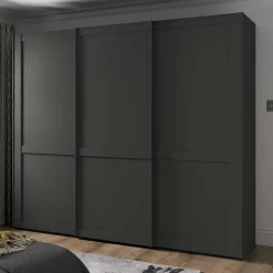 Schwebetürenschrank Dunkelgrau Hierro