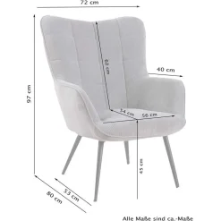 Sessel Beige Stoff Nofre