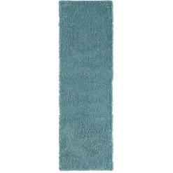 Shaggy Teppich Hellblau Wakono