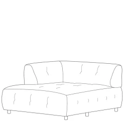 Sofa Element links hellgrau Ajama