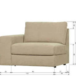 Sofa Element mit Armlehne links Pilamonia