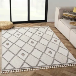Teppich Beige und Weiß Abbie