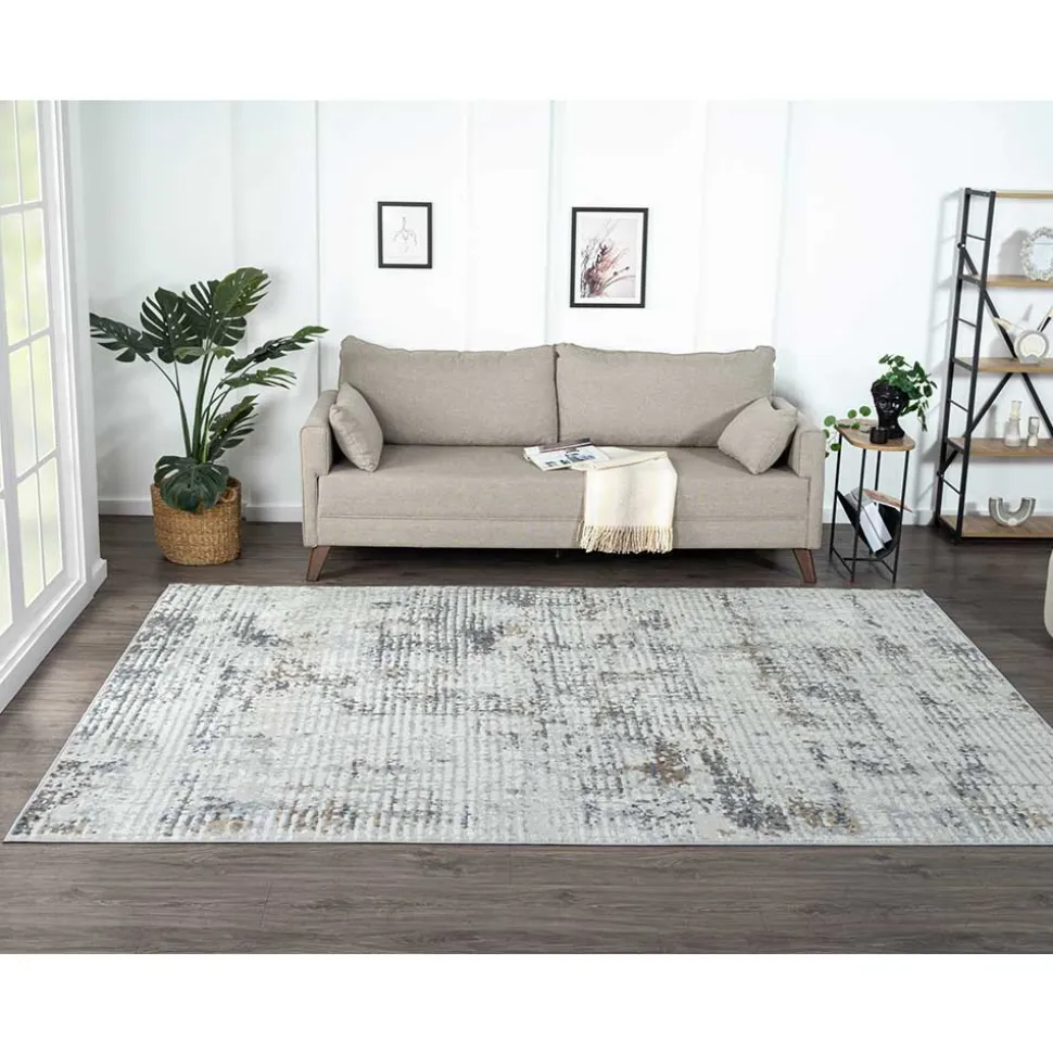 Teppich Hellgrau Creme Symo