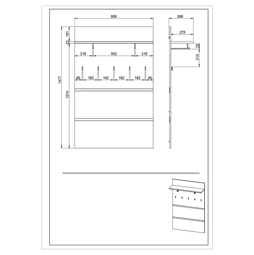 Wandgarderobe Sveralda