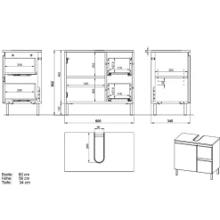 Waschbeckenunterschrank Abiona