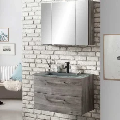 Waschtisch und Spiegelschrank Isdrina