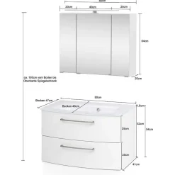 Waschtisch und Spiegelschrank Isdrina