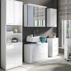 Weißer Badhochschrank Zirco