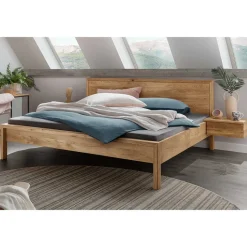 Wildeiche Doppelbett massiv Snoba