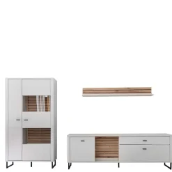 Wohnwand weiß modern Polar