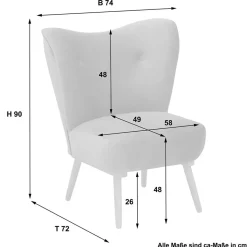 Wohnzimmer Sessel dunkelblau Bechir