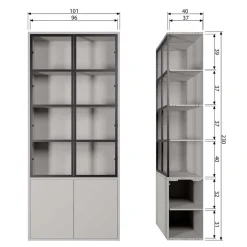 Wohnzimmer Vitrinenschrank Edmonda