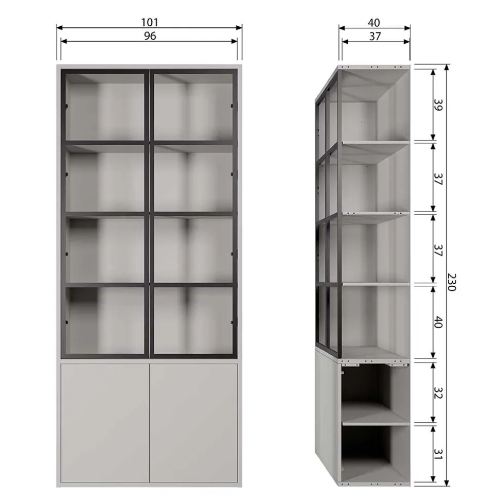Wohnzimmer Vitrinenschrank Edmonda