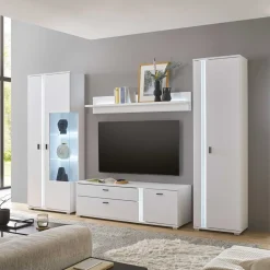 Wohnzimmerwand weiss Constantin
