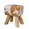 Ziegenfell Hocker Metallo