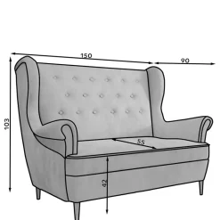 Zweisitzer Sofa Volodas